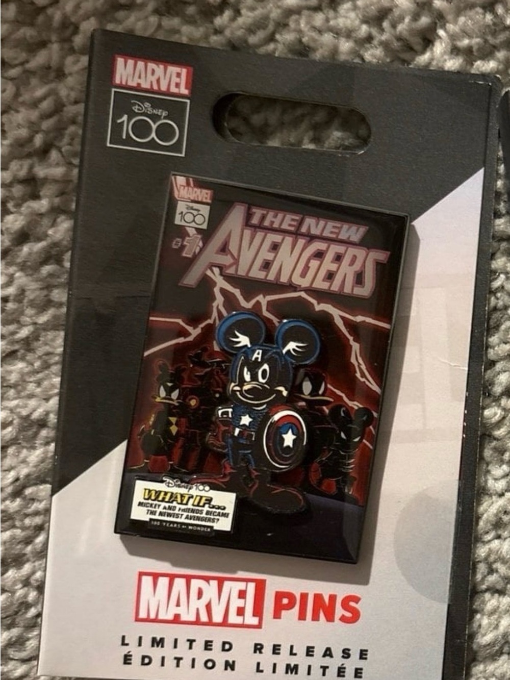 Marvel Captain Mickey Avengers Enamel Pin - Black, Red, Blue